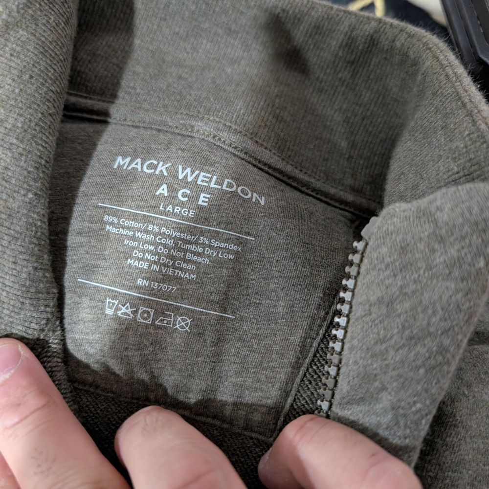 Mack Weldon ACE Zip-Up Hoodie -‎ Olive Green